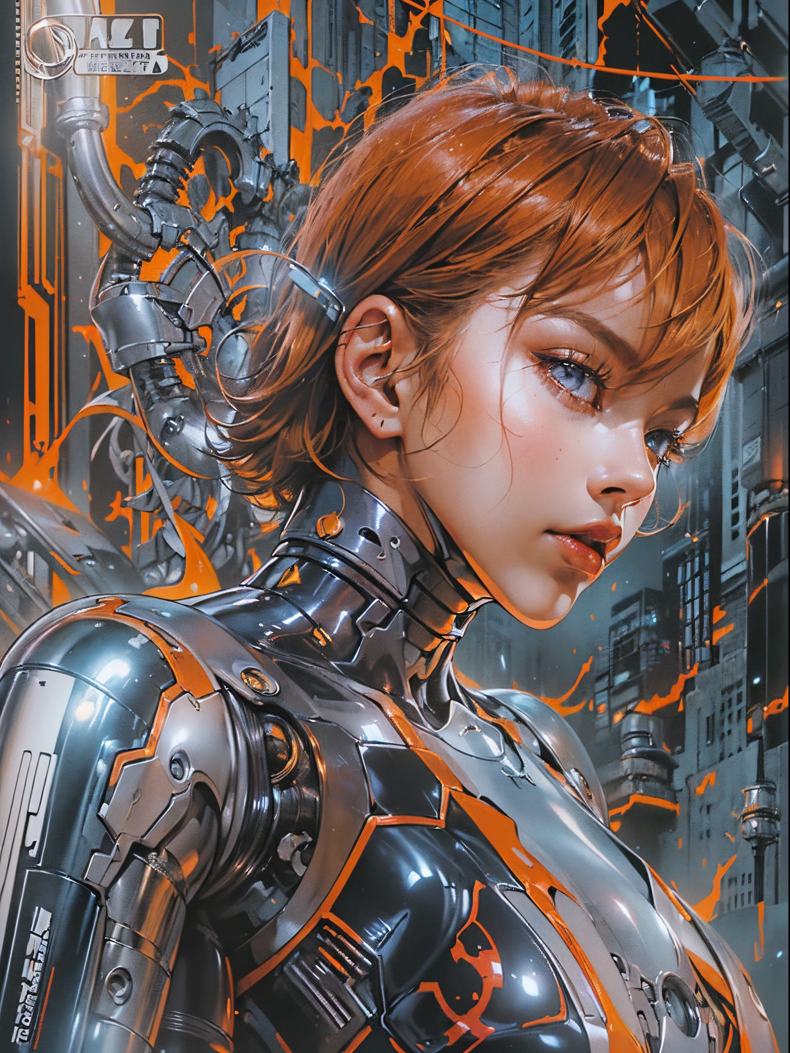 (((mulher))), (((melhor qualidade))), (((obra prima))), (((Ginóide))), (((1girl))), (((pele de metal))), (((neon genesis evangelion)), (((1girl))), A futuristic gynoid game girl with high-tech exo-skeleton and a complex look, Mulher de 18 anos com corpo perfeito, rosto limpo, ((( tight clothes in metallic colors ))), (((look preto com estampa xadrez vermelha e branca ))), Quase nova no estilo selvagem urbano de Hajime Sorayama para a capa da revista Heavy Metal, Spectacular futuristic graphics, Minimum clothing, (((metallic black body))), (((do joelho pra cima))), ((( short hair cuts ))), um porto espacial ao fundo, (((auto contraste da personagem com o fundo))), Two-tone lighting, film granulation, Cyberworld, Acrylic Comix, Sorayama