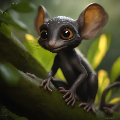 In the cave，Small male goblins, large ears, long proboscis nose, big ...