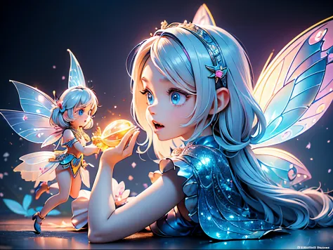 (masterpiece), realistic, cinematic light, (((utopia world, a 10yo girl is playing with fairies in the fairyland))), full body, ...