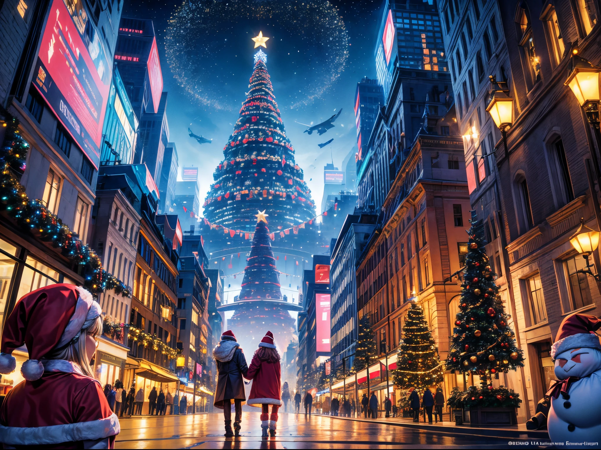 Embrace the holiday spirit by transforming the futuristic city into a Christmas wonderland. Imagine festive decorations, AI-driven Santa bots, and a cityscape adorned with colorful lights. This prompt combines the magic of Christmas with the advanced technology of Leonardo AI. enormous tits