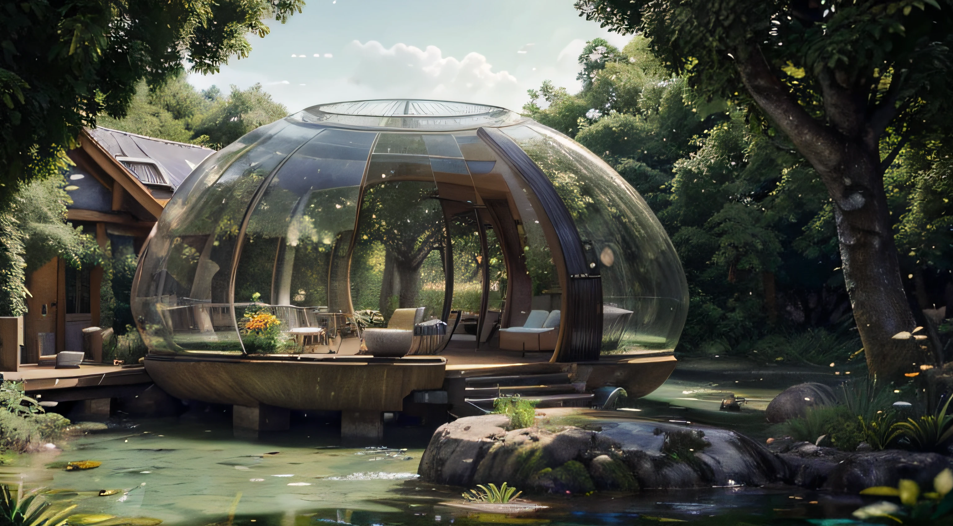 (mejor calidad, 4k, 8K, high resolucion, obra maestra: 1.2, ultra detallado, realista) Monde utopique et futuriste: casa que se funde con el paisaje, Casa Hobbit, conexión animal, Comunión con la naturaleza, Entorno tranquilo, bAguacoup de verdure et d&#39;Agua.
(utopiste:nirvana:1.1) (feliz:1.1),sereno (los hijos:1.1),dulce (brisa:1.1),oisAguax (canción:1.1),(tranquilidad:calma:1.1),(buena onda:sol:1.1),interminable (Posibilidades:Perspectivas:1.1).