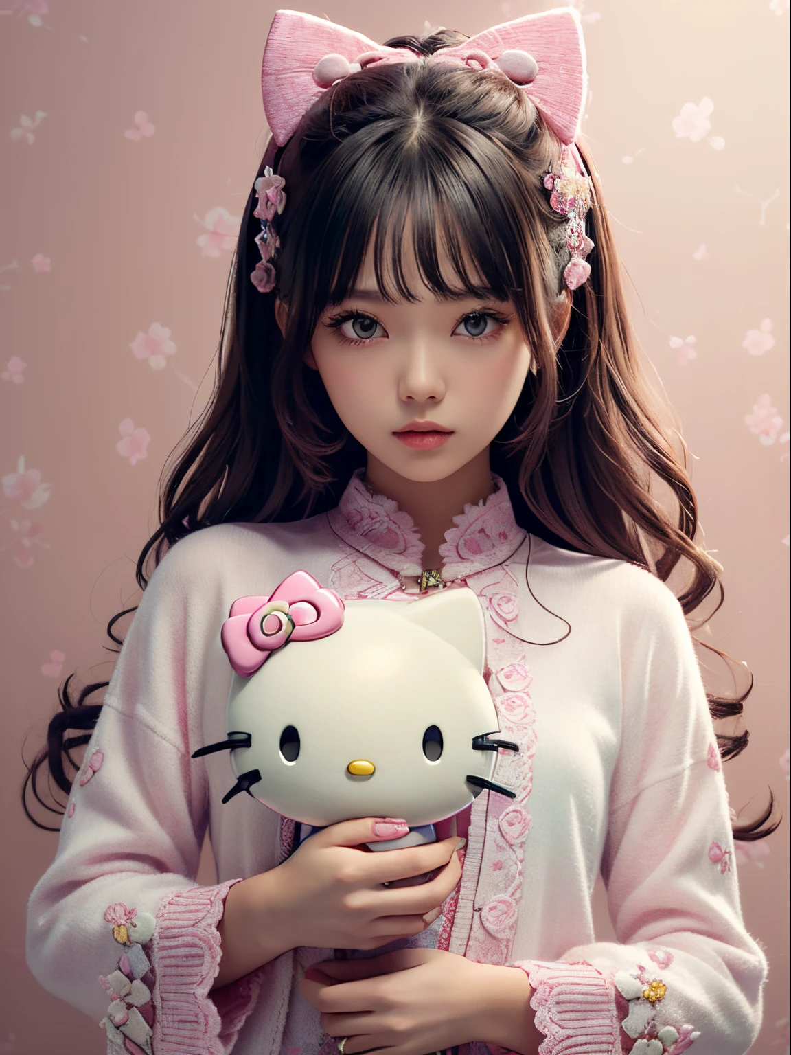 best quality, 4K wallpaper, masterpiece, extremely detailed CG unity 8k wallpaper, extremely detailed eyes, ultra-detailed, intricate details, 
1girl, fantasy, (h1c4tt3ch, hello kitty, adorable, cute, pastel