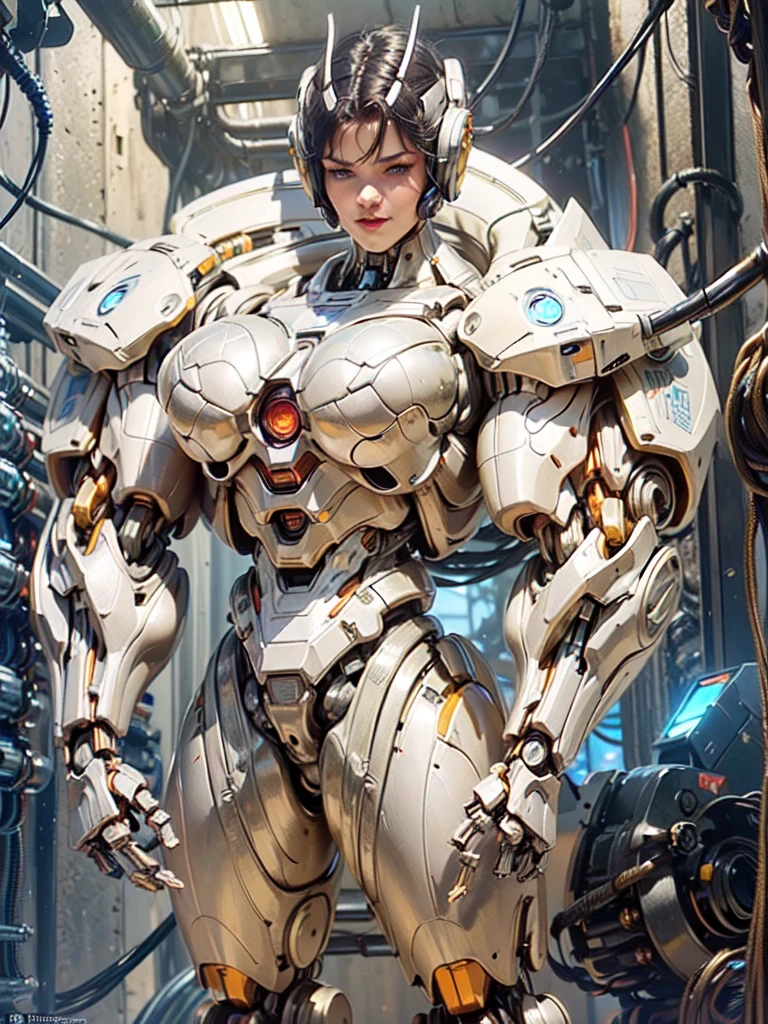 (hermoso droide sexual femenino:1.5), (cara femenina mecha cyborg:1.5), (cubierto de cables y músculos mecánicos:1.5), (físico mecánico robótico:1.5), (1 demonio cyborg súper musculoso:1.5), (anatomía muscular androide:1.5), (Dedos perfectos:1.25),(8K, foto cruda, Fotorrealista:1.25), atmósfera de ciencia ficción, futuristic technopia, paisaje alienígena,