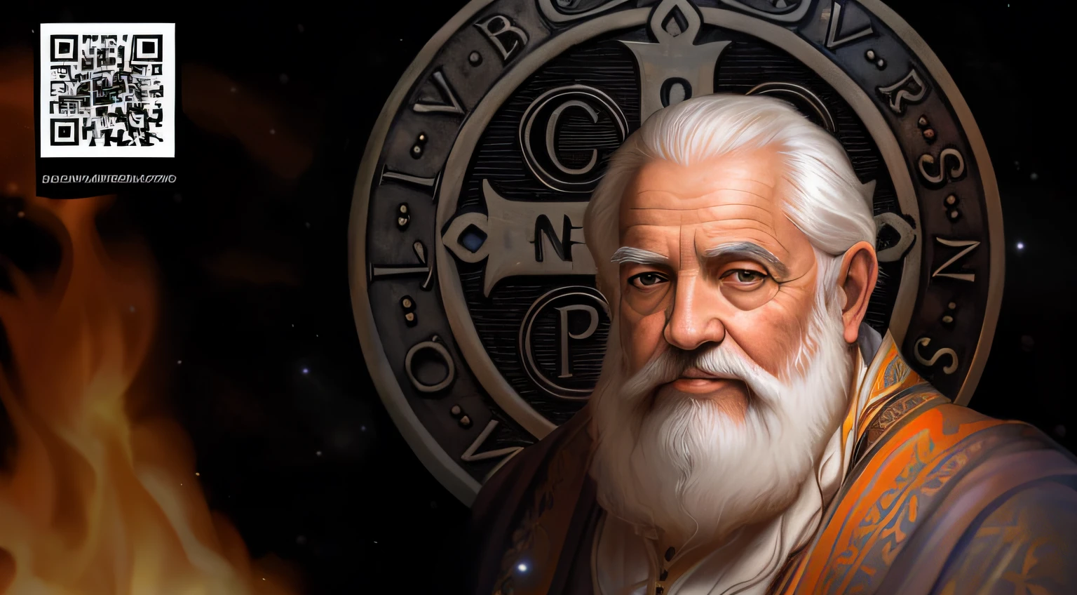 a close-up of a man with a long white beard and a shaved face, portrait of hide the pain harold, 8 k hd wallpaperjpeg artifact, 8k hd wallpaperjpeg artifact, retrato closeup de um mago, inspired by Cedric Seaut (Keos Masons), galileo, portrait zeus, portrait of emperor of mankind