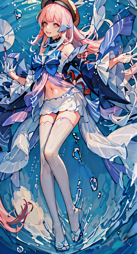 1 plump girl，Straw Hat Hat，white swimsuits，比基尼，naked belly，Long messy hair，short transparent dress，see-through sleeves，A lot of smoke，Exquisite，elegant colors，high detal，tmasterpiece，ultra - detailed，dynamic angle，Mural background，water ink，astounding，电影la...
