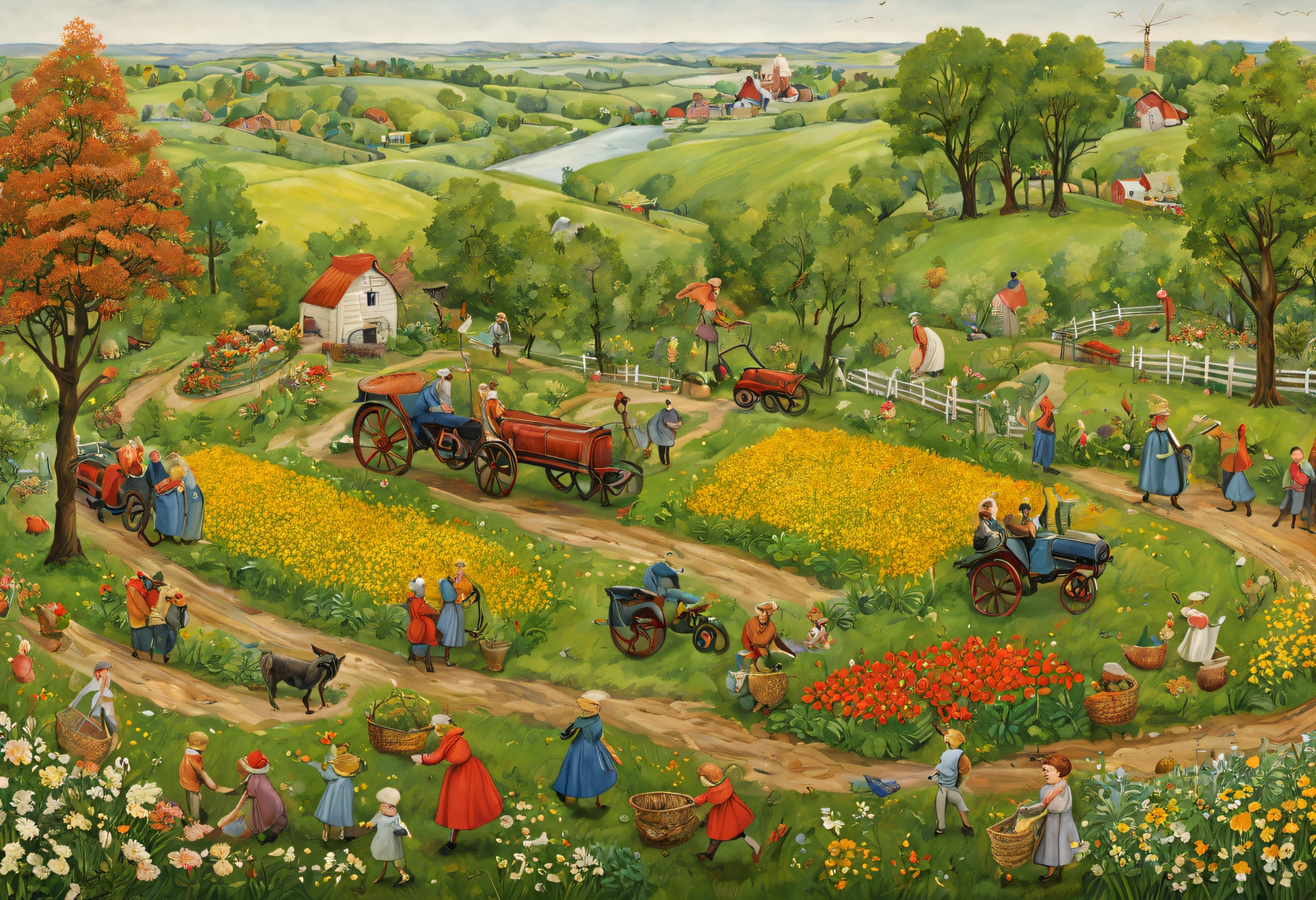 Elsa Besco, springtime, people, farms, iintricate, (Best quality at best, tmasterpiece, Representative Works, offcial art, professional, Unity8k wallpapers:1.3)