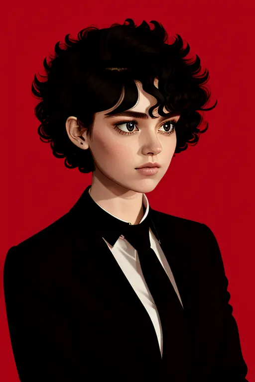 a 1girl, body complet, very detail, a lot of details, very extremely beautiful,  ((tmasterpiece, minimalism)), (curly short Hair...