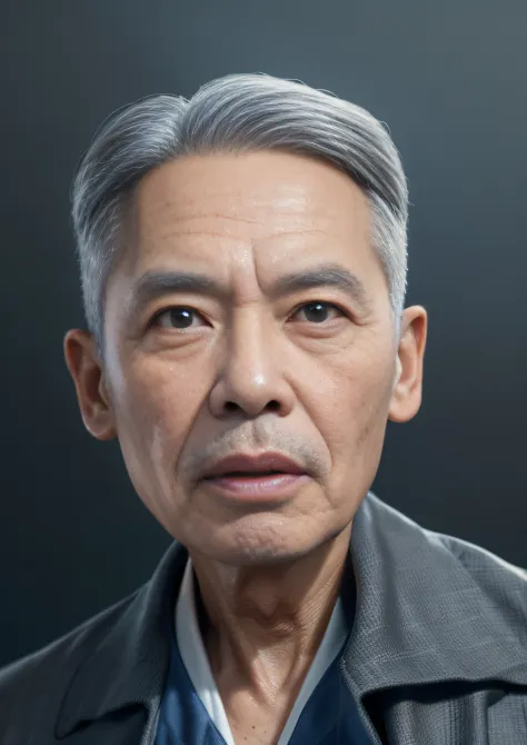 ((masterpiece), (best quality), (raw photo), (photorealistic:1.4), Highly realistic photo, Portrait of a 75 year old Vietnamese ...