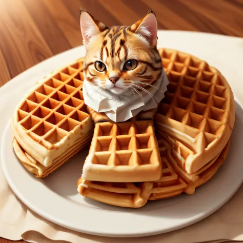 WaffleStyle Cat body made from waffles