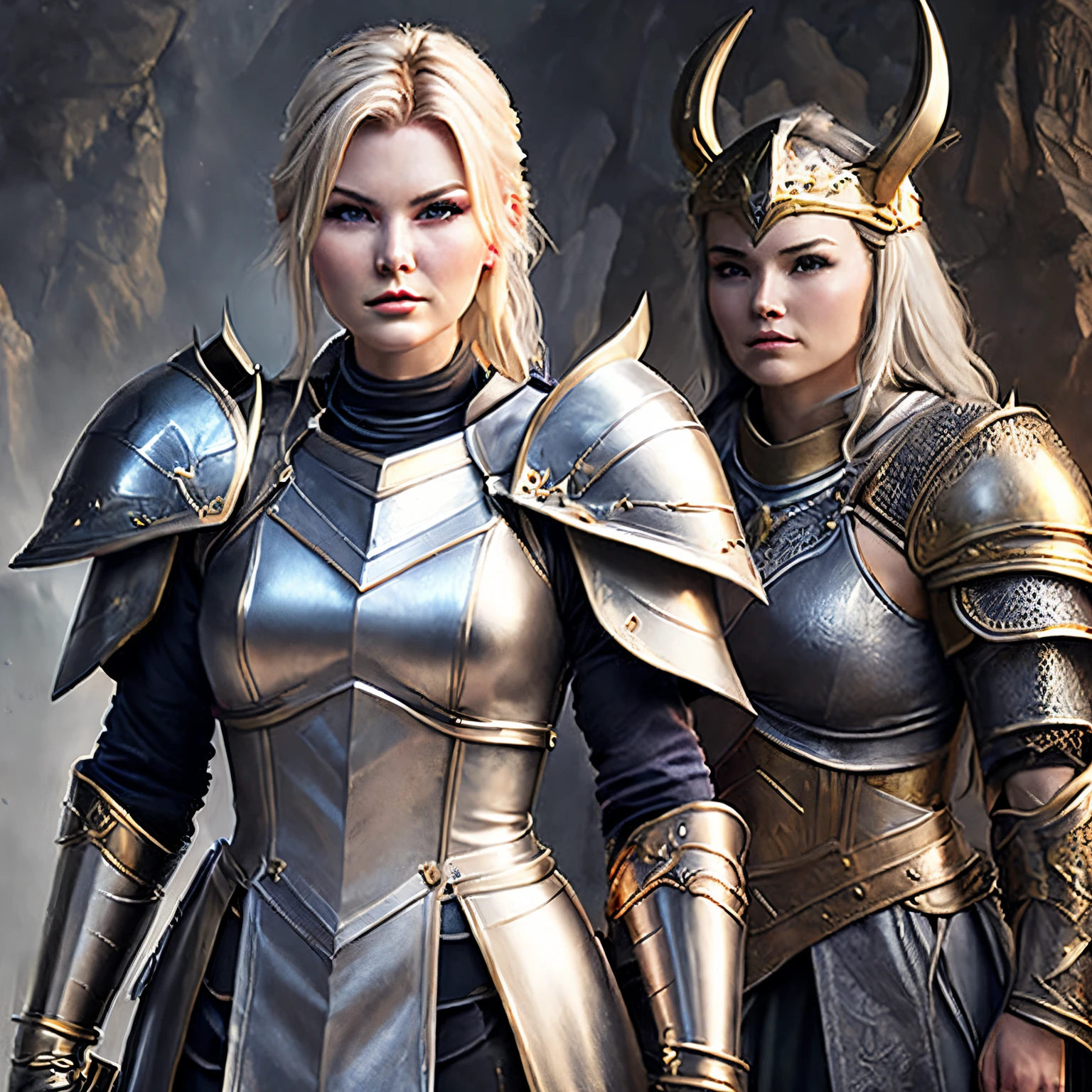 a close up of a woman in armor with a sword, elisha cuthbert as a rpg warrior, elisha cuthbert as a d&d paladin, elisha cuthbert as a paladin, female dragonborn, unreal engine character art, stunning character art, fantasy paladin woman, unreal engine fantasy art, portrait of female paladin, diablo 4 queen