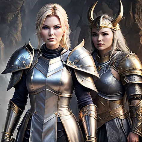 a close up of a woman in armor with a sword, elisha cuthbert as a rpg warrior, elisha cuthbert as a d&d paladin, elisha cuthbert...