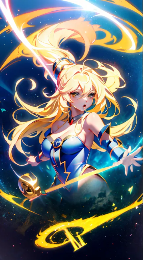 Chica anime con cabello blanco y armadura dorada sosteniendo una espada., Diosa del anime, portrait knights of zodiac girl, Cush...