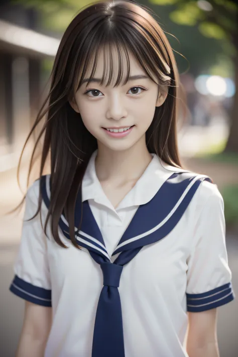 hight resolution, Photorealsitic, Extremely delicate and beautiful, Best Quality, A photo of a cute Japanese high school girl we...
