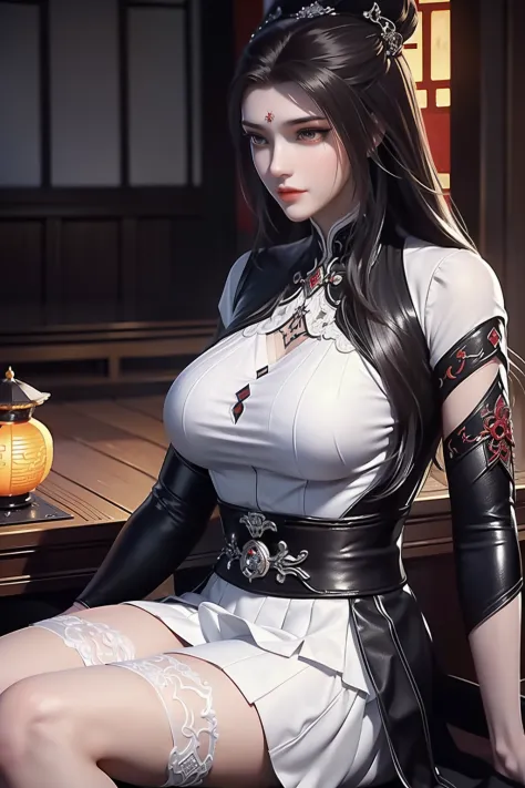 a close up of a woman in a black and red outfit, a beautiful fantasy empress, ((a beautiful fantasy empress)), xianxia fantasy, by Yang J, full body xianxia, game cg, fantasy art style, inspired by Li Mei-shu, xision wu, loong, beautiful elegant demon quee...