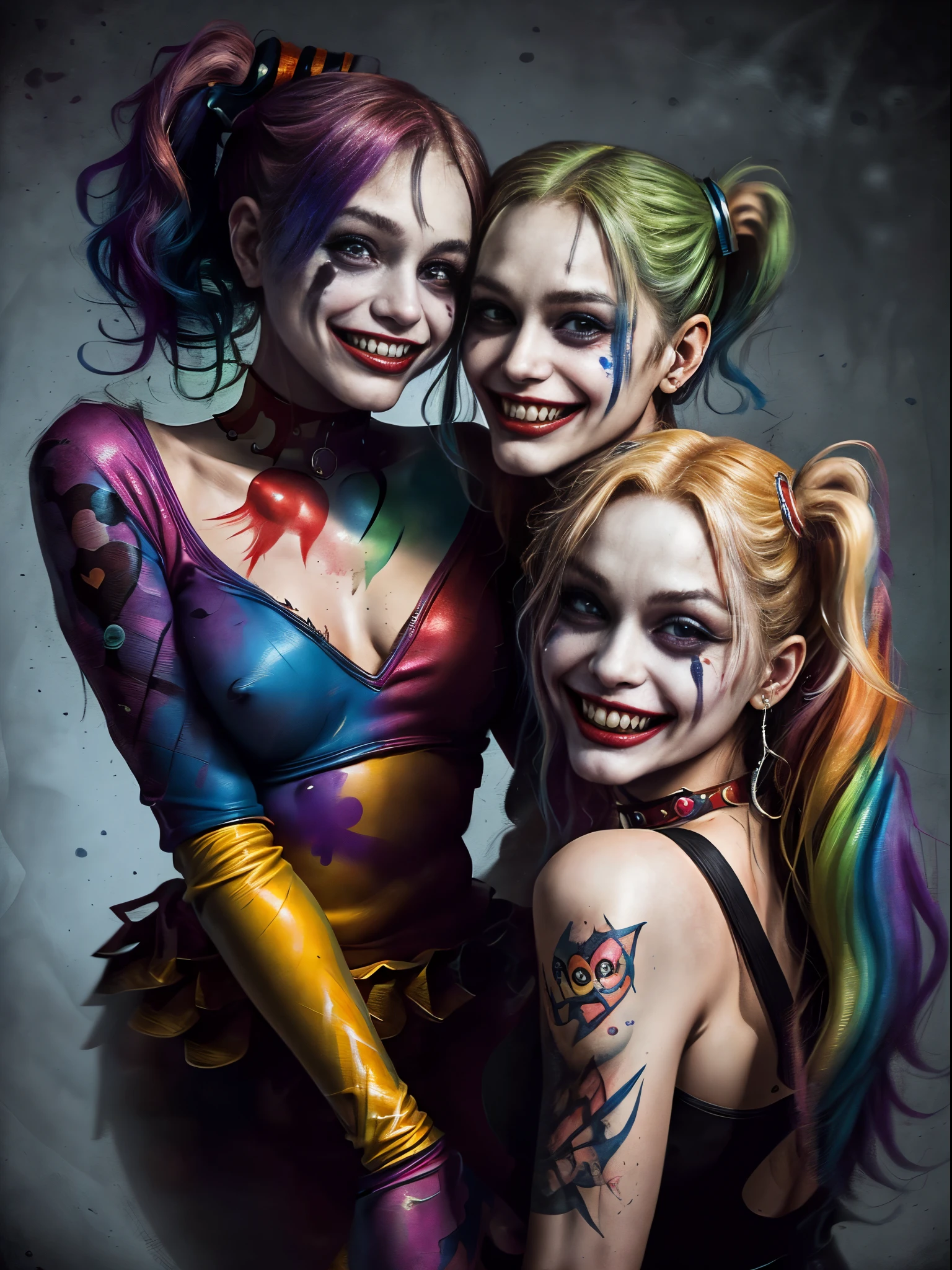 Harley Quinn/Joker Mashup  Joker and harley quinn, Body painting,  Bodypainting