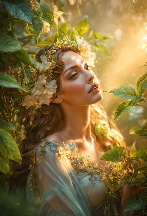 (best quality,4k,8k,highres,masterpiece:1.2),ultra-detailed,(realistic,photorealistic,photo-realistic:1.37),The goddess of plant...