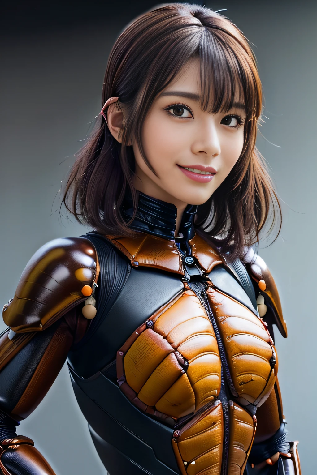 (high resolution,masterpiece,best quality,extremely detailed CG, anime, official art:1.4), realistic, photo, amazing fine details, all intricate, gloss and shiny,awesome many layers, 8k wall paper, 3d, sketch, kawaii, illustration,( solo:1.4), perfect female proportion,villainess, (fusion of dark brown cockroach and lady:1.4), (brown cockroach form lady:1.2), (brown cockroach lady:1.2), (fusion:1.2), (solo:1.4), (evil smile:1.2), muscular, abs, (cockroach brown exoskeleton bio insect suit:1.4), (cockroach brown exoskeleton bio insect armor:1.2), (brown transparency cockroach wing:1.4), (brown cockroach antennae:1.3),