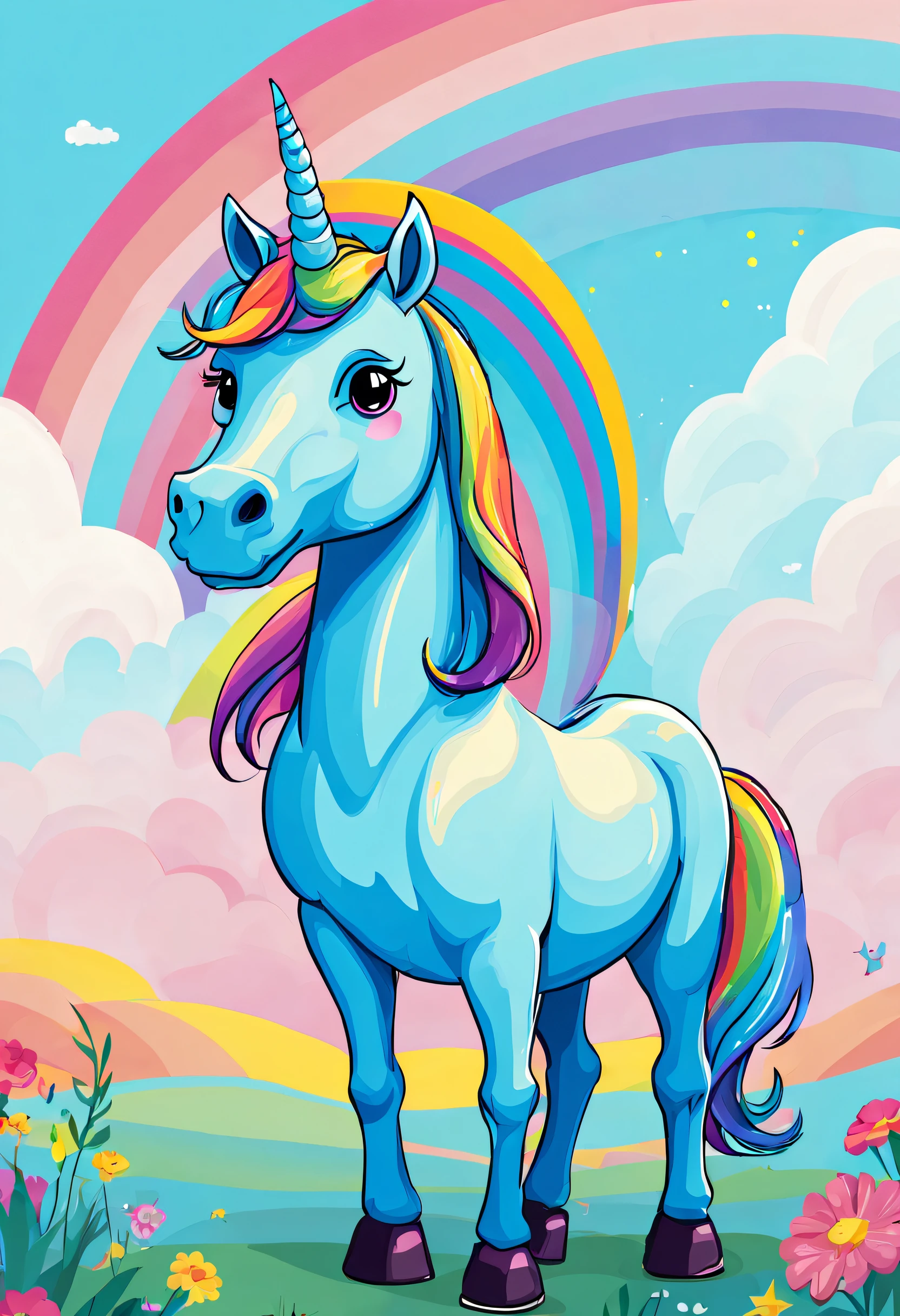 Cute flying baby rainbow unicorn with gold stars and sweet ice creams.  Magic little pony fantasy unicorns cartoon vector set 23788162 Vector Art  at Vecteezy