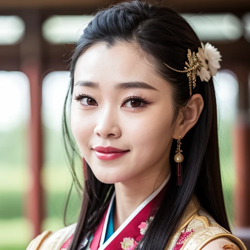 35_songyiv1, Chinese idol, 1girl, solo, hanfu, realistic, face detail, upper body, at forest