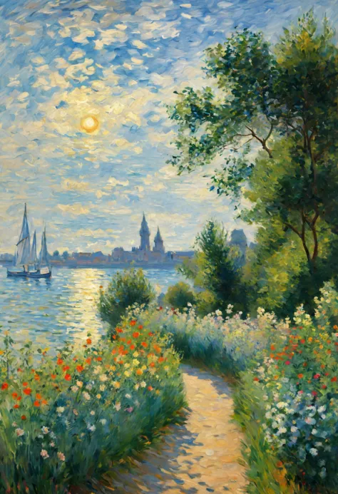 by Claude Monet, summer, Enhance, intricate, (best quality, masterpiece, Representative work, official art, Professional, unity ...