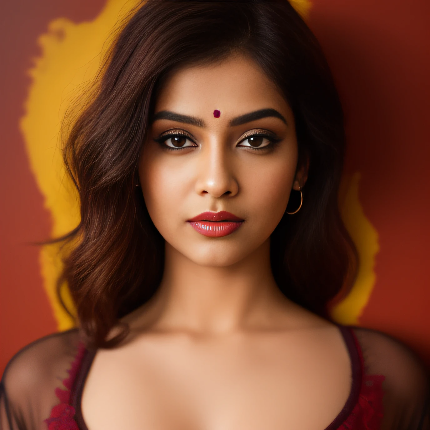 Day scene, close up photo of a indian from top view, (Masterpiece, Best Quality, High Resolution), evening Background, ((Paint Splash, Color Splash, Splash of Ink, Color Splash)), Sweet indian female actress, hour glass body shape,maroon lips, ((blouse)), lightly makeup,ultra realistic, realistic, look at viewer (cinematic:1.3), intricate details, (ArtStation:1.2)