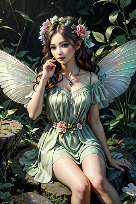 ((masterpiece, best quality,edgQuality)), edgFae, Flower Fairy, a fairy with a flower in the hand, Drawed in the style edg Fae,u...