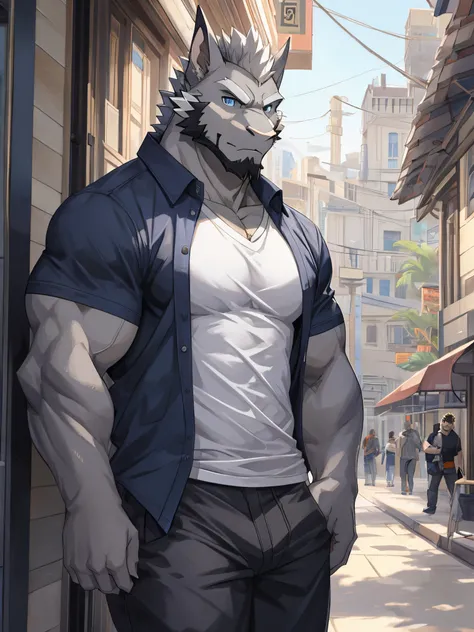 Masterpiece, Solo, Male, Grey Dragon, Blue Eyes - SeaArt AI