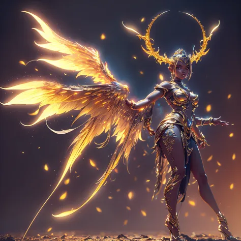 8k, ultra detailed,  ultra high quality, unreal engine, high resolution, beautiful yet terrifying female demonic angel, looking ...