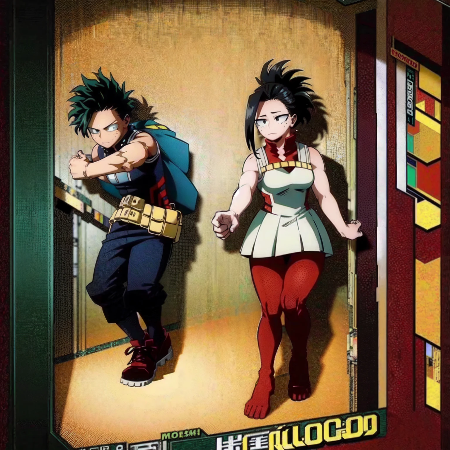 YaomomoXizuku midoriya (Autor kohei horikoshi) ,Altura,(yaomomo Altura  173cm - SeaArt AI