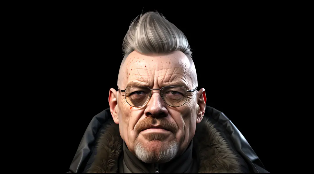 masterpiece, raw photo realistic a close up of a (old man) with a “beard and sunglasses”, sfm render, cyberpunk old man, from ha...