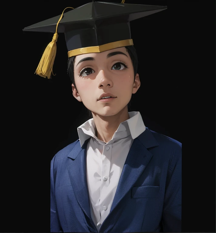 Arafed image of a man wearing graduation cap and gown., Graduation photo, wearing an academic gown, estudiante, Postgrado, Foto tomada en 2 0 2 0, fotosesperadas, Editado en Photoshop, potrait, Foto Profesional, Ash Thorp Khyzyl Saleem, Hecho con Photoshop, pintado digitalmente, Director de la Academia, Photoshop