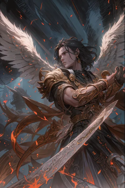 El tema：angel vs demon,pulso de fuego,lucha de brazos,prueba de fuerza,el cielo vs el infierno,lucha maganime,alas de angel blan...