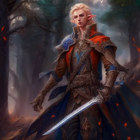 fantasy art, D&D art, RPG art, a picture of a male elf (intense details, Masterpiece, best quality: 1.5) fantasy swashbuckler, f...