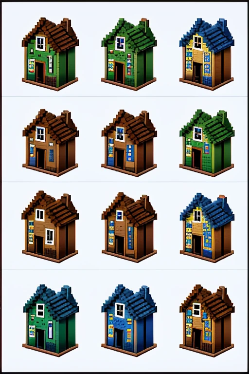 house pixel art spritesheet