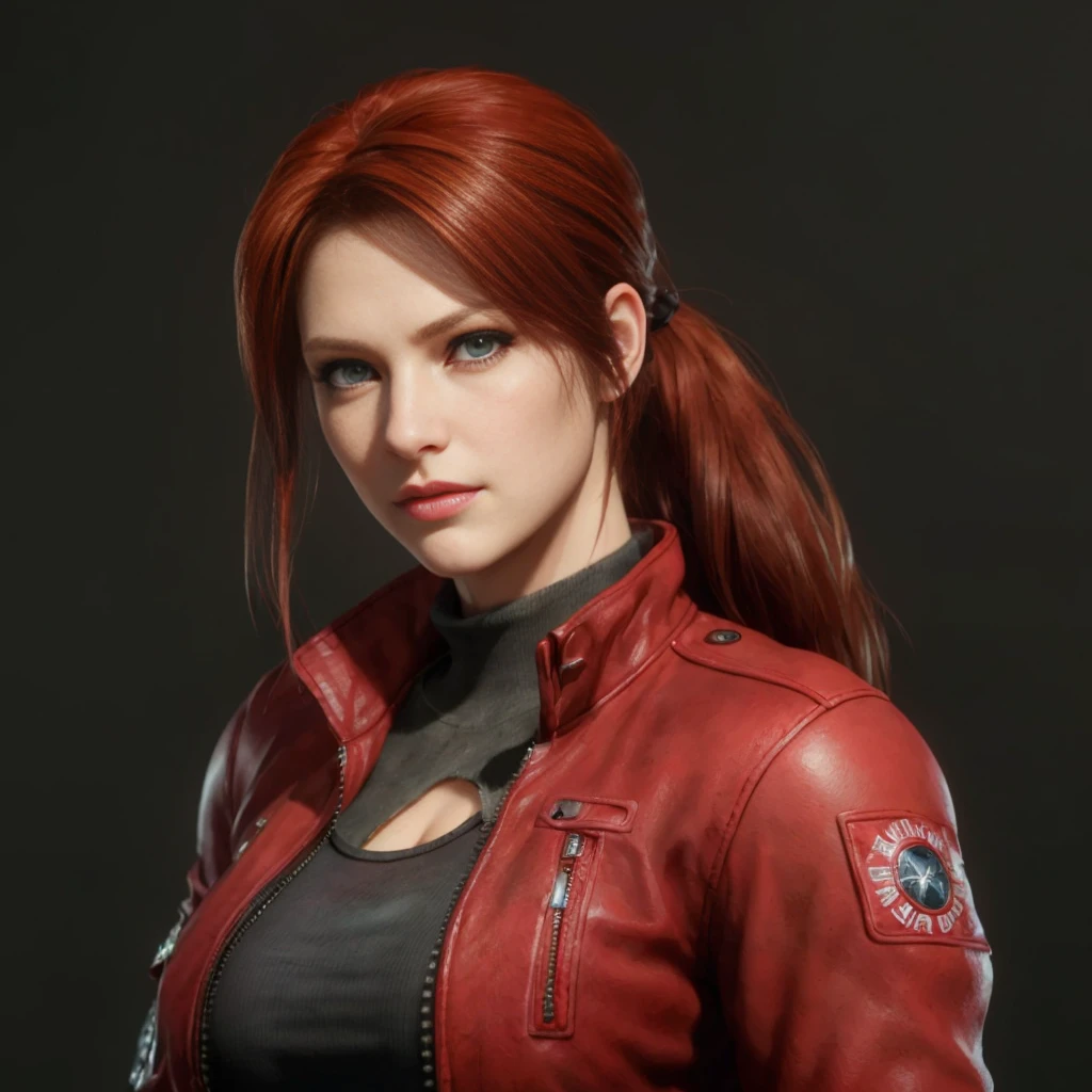 (Claire Redfield:1.1), (Rasgos faciales perfectos:1.1), (hermosos ojos detallados, hermosos labios detallados, ojos y rostro extremadamente detallados, Pestañas largas), (photoRealista:1.37), (ultra detallado, Realista), (Retrato, horror), (colores vívidos), (iluminación de estudio), (tonos de color sutiles), (enfoque nítido), (bokeh)