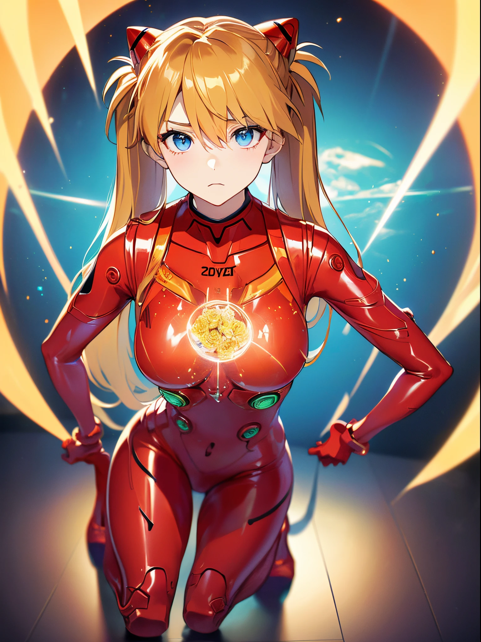 ((Souryu Asuka Langley,Headgear,Red latex suit:1.2,Blonde,Long twintails)),(Glowing eyes:1.233), diffuse reflection, High name recognition, An majestic,(frown,Tsundere,Blushing,Adorable face,a beauty girl,kawaii,)(Beautiful and detailed eyes:1.3),1girl in,Solo,(masutepiece,Best Quality, offcial art,Target your audience, Beautiful and aesthetic:1.2),(超A high resolution,Golden ratio), (4K), (Looking from above),((Flower bouquet,))Kneeling,floating, (photo maping, Physically-based rendering,Automatic White Balance),amazing,Sharp Focus,(((holographic projector))), (((High detailed skin,)))Dynamic lighting,Intricately detailed clothing,Watery eyes,(masterpiece sidelighting),(busty,a beauty girl,The sheen),[[Delicate fingers and hands:0.55]::0.85],(Detail fingers),((((BREAK,design an image with fisheye lens effect, Capture a characteristic broad field of view, curved perspective.BREAK,)))Excellent photo quality,((extremely_Detailed_Eyes_And_Face)),(disheveled hair),Movie girl,