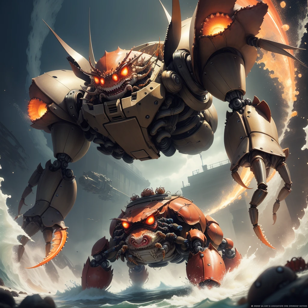 masterpiece, horrorCrab, hamster on a crab mecha