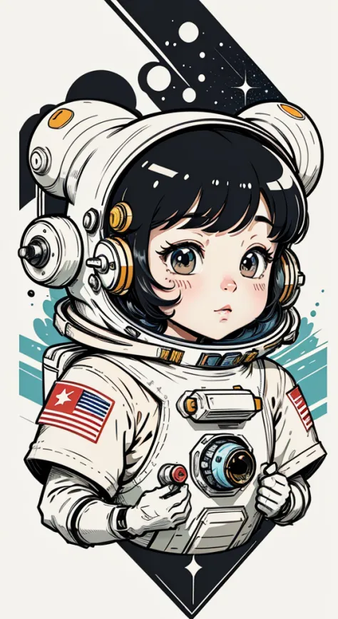 Space poster design。spaceship。The astronaut。Cartoon vector style, Black Red Blue。change， Flat anime style, Cartoon minimalism, F...