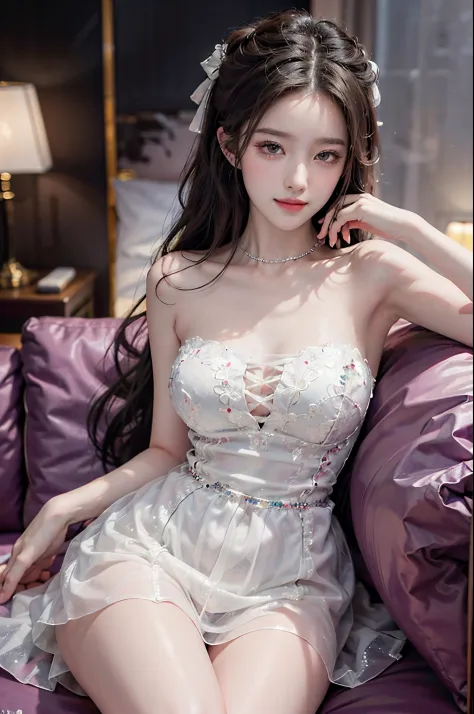 Sweet girl clothes4,strapless dress,jewelry,fashi-girl, liuyifei,tmasterpiece,Best quality at best,offcial art,extremely detaild的 CG unified 8k wallpapers, (HighDynamicRange:1.4), (Cinematic), (pastel colour, dull colors, Soothing tone:1.3), (Natural skin ...