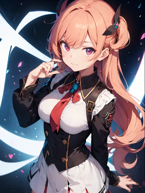 Elysia From Honkai Impact 3rd with Indonesian High School Uniform and transparant background