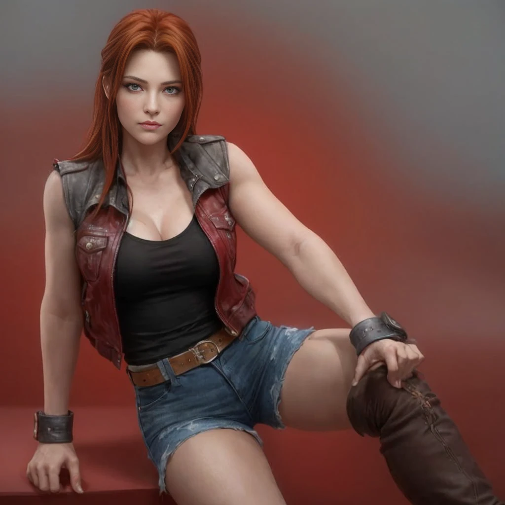 (Claire Redfield:1.1), (perfect facial features:1.1), (belos olhos detalhados, beautiful detailed lips, olhos e rosto extremamente detalhados, long eyelashes), (fotorrealista:1.37), (ultra-detalhado, Realistic), (retrato, horror), (vivid colors), (studio lighting), (tons de cores sutis), (foco nítido), (Bokeh) Textura ultrarrealista