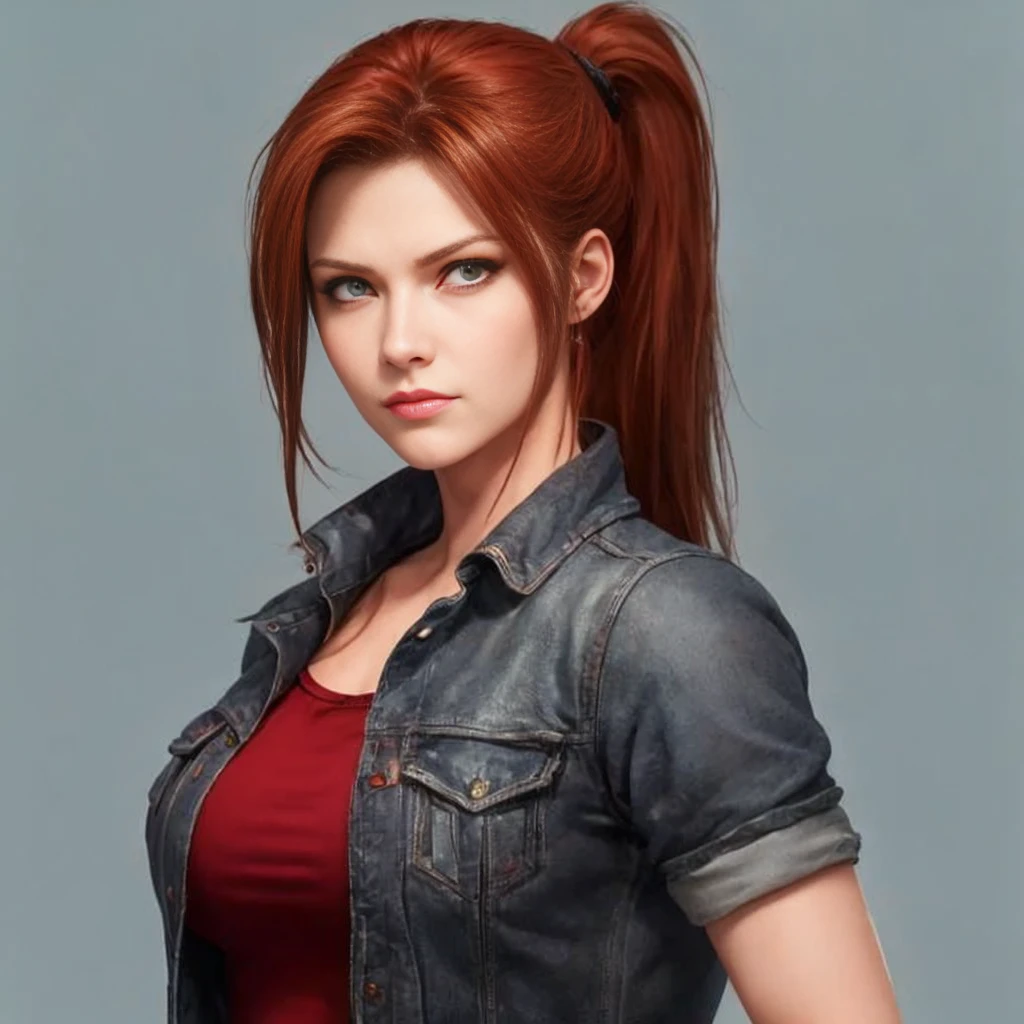 (Claire Redfield:1.1), (perfect facial features:1.1), (belos olhos detalhados, beautiful detailed lips, olhos e rosto extremamente detalhados, long eyelashes), (fotorrealista:1.37), (ultra-detalhado, Realistic), (retrato, horror), (vivid colors), (studio lighting), (tons de cores sutis), (foco nítido), (Bokeh) Textura ultrarrealista, angry expression