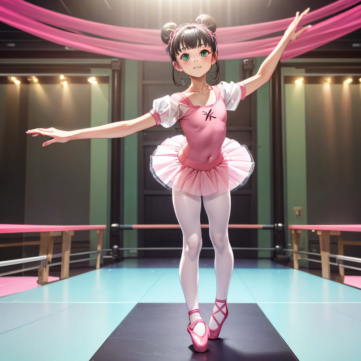 A close up of a person in a pink dress on a stage SeaArt AI