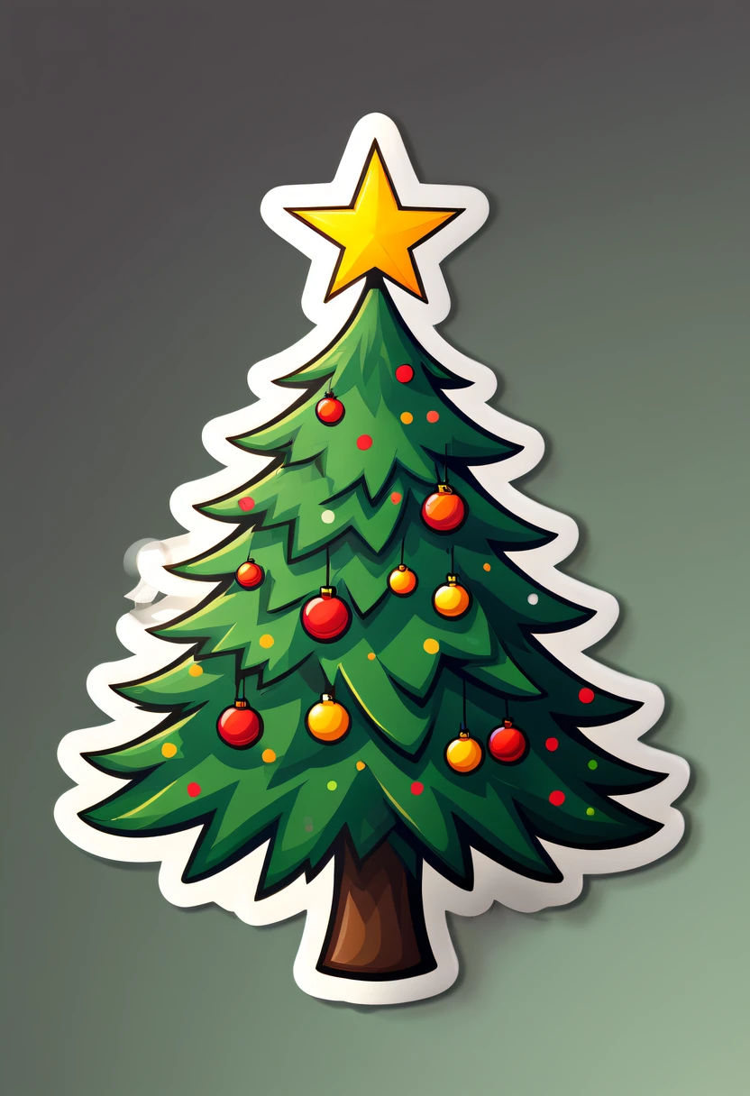 One sticker, santa, simple backgound