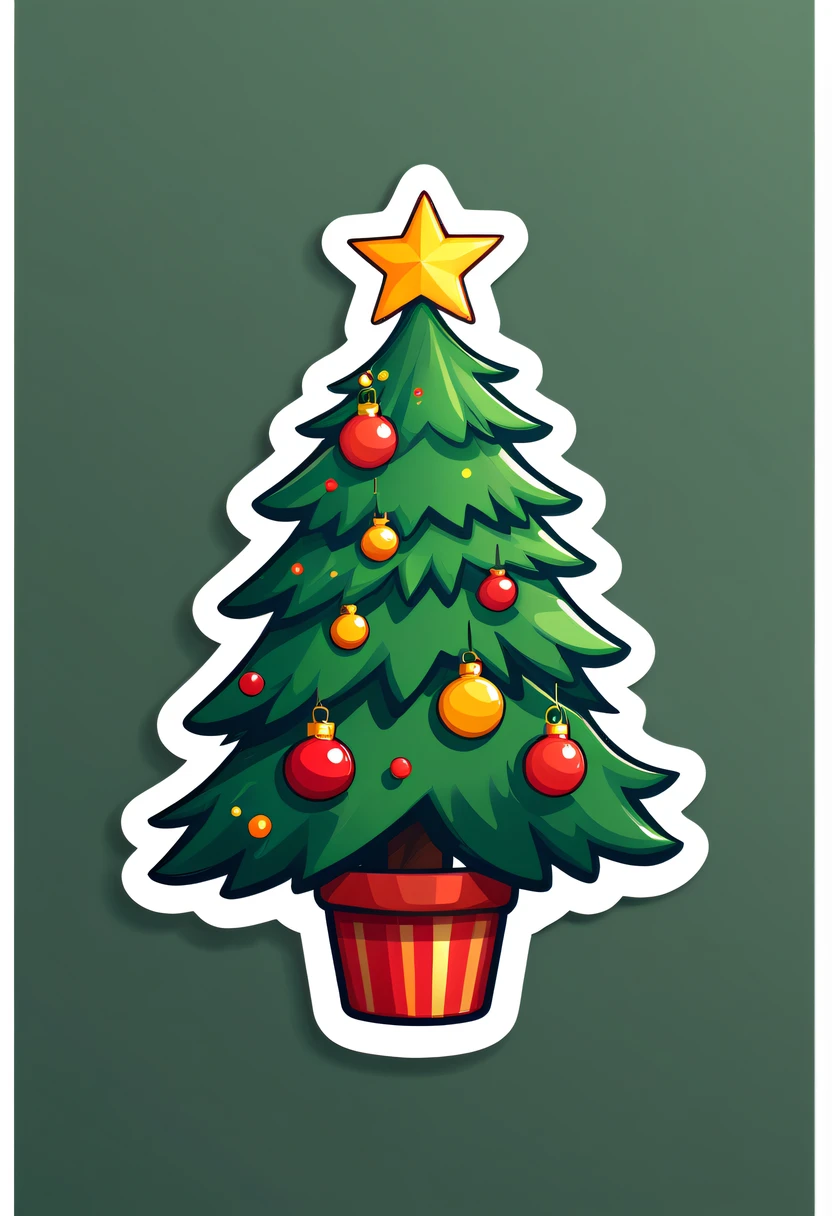 One sticker, santa, simple backgound