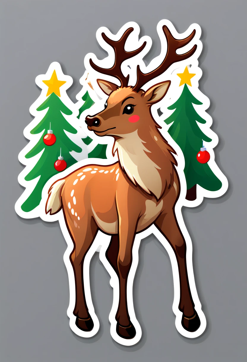 One sticker, santa, simple backgound