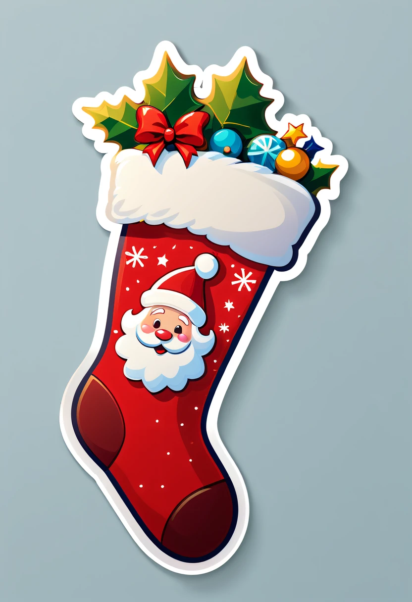 One sticker, santa, simple backgound