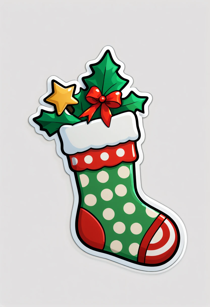 One sticker, santa, simple backgound