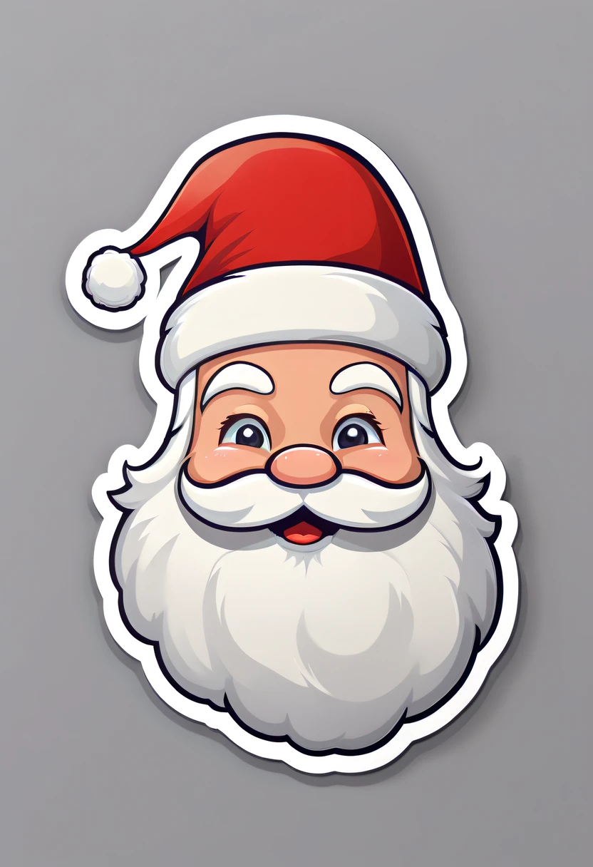 Una caricatura de Papá Noel con barba y sombrero rojo. - SeaArt AI