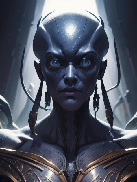(Best Quality, tmasterpiece:1,1), Fantastic view of humanoid alien humanoid, Hyper-realistic, insanely detailed,